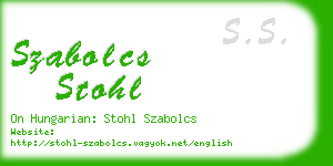 szabolcs stohl business card